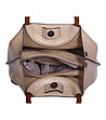 Дамска чанта в цвят таупе с кафяви дръжки Mona-3 снимка