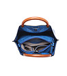 Синя дамска чанта с кафяви дръжки Mona-4 снимка