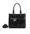 Черна дамска чанта с джобове Livena-0 снимка