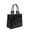 Черна дамска чанта с джобове Livena-2 снимка