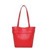 Червена дамска чанта със сребрист несесер Crevia-2 снимка