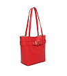 Червена дамска чанта със сребрист несесер Crevia-3 снимка