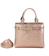Дамска малка чанта в цвят мока със златист нюанс  Esta-0 снимка