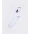 Бели дамски чорапи с етно мотиви Aztika-0 снимка