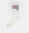 Бели дамски чорапи с ленти в бордо Atoka-0 снимка