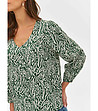 Дамска блуза в зелено и бяло-2 снимка