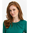Елегантна дамска блуза в зелен нюанс-2 снимка