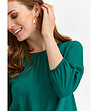 Елегантна дамска блуза в зелен нюанс-3 снимка