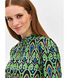 Дамска блуза с многоцветен принт -2 снимка