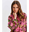 Ефирна дамска блуза с флорален принт-2 снимка
