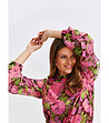 Ефирна дамска блуза с флорален принт-3 снимка