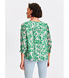 Феерична дамска блуза с ефектне принт в зелено-1 снимка