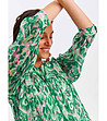 Феерична дамска блуза с ефектне принт в зелено-3 снимка