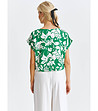Зелена дамска блуза с флорален принт-1 снимка