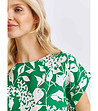 Зелена дамска блуза с флорален принт-2 снимка