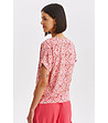 Дамска блуза с ефектен принт в бяло и розово-1 снимка