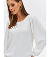 Бяла дамска блуза с елегантен дизайн-2 снимка