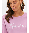 Дамска блуза в розово-лилав нюанс с високо съдържание на памук-2 снимка