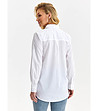 Бяла памучна дамска риза с щампа-1 снимка