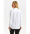 Бяла дамска риза с джобове-1 снимка