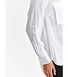 Бяла дамска риза с джобове-3 снимка