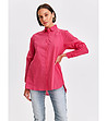 Розова дамска риза с асиметрична дължина-0 снимка