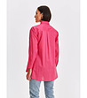 Розова дамска риза с асиметрична дължина-1 снимка