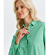 Памучна светлозелена дамска риза-2 снимка
