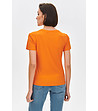 Оранжева дамска тениска с изчистен дизайн-1 снимка