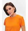 Оранжева дамска тениска с изчистен дизайн-2 снимка