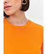 Оранжева дамска тениска с изчистен дизайн-3 снимка