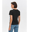 Черна дамска тениска с изчистен дизайн-1 снимка