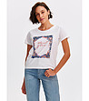 Бяла памучна дамска тениска с пейсли декорация-0 снимка