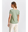 Памучна дамска тениска в цвят каки -1 снимка