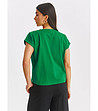 Памучна дамска блуза в зелен нюанс-1 снимка