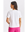 Бяла памучна дамска тениска Enjoy-1 снимка