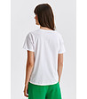 Дамска памучна тениска в бял цвят с надпис-1 снимка