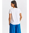 Дамска памучна тениска в бял цвят с  принт Lana-1 снимка