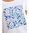 Дамска памучна тениска в бял цвят с  принт Lana-3 снимка