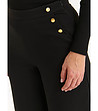 Черен дамски панталон с широки крачоли -2 снимка