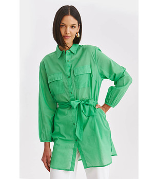 Зелена памучна блуза снимка