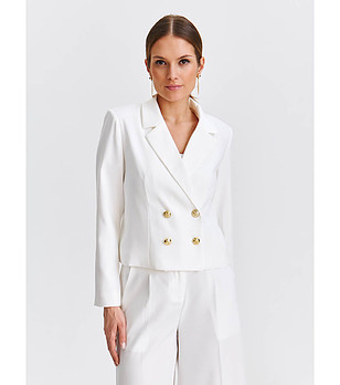 Дамско сако в бяло снимка
