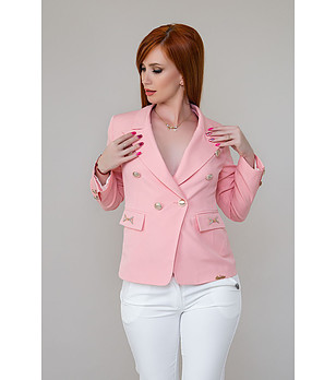 Дамско елегантно сако в нежно розово снимка