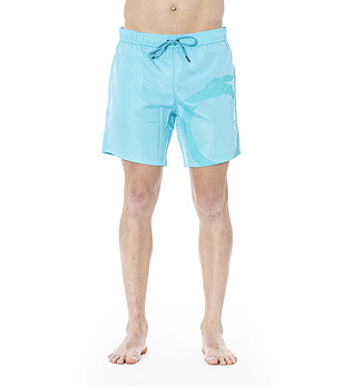 Светлосини мъжки плажни шорти снимка