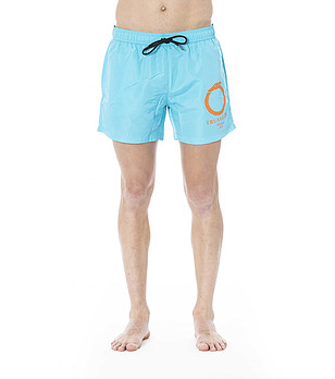 Мъжки къси плажни шорти в светлосиньо снимка