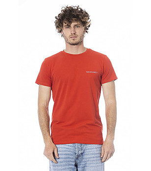 Червена памучна мъжка тениска снимка