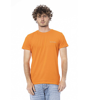 Оранжева памучна мъжка тениска снимка