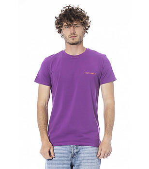 Лилава памучна мъжка тениска снимка