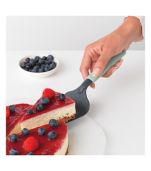 Шпатула за рязане и сервиране на торта със зелена дръжка снимка