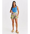 Дамски къси панталонки с флорален принт-3 снимка